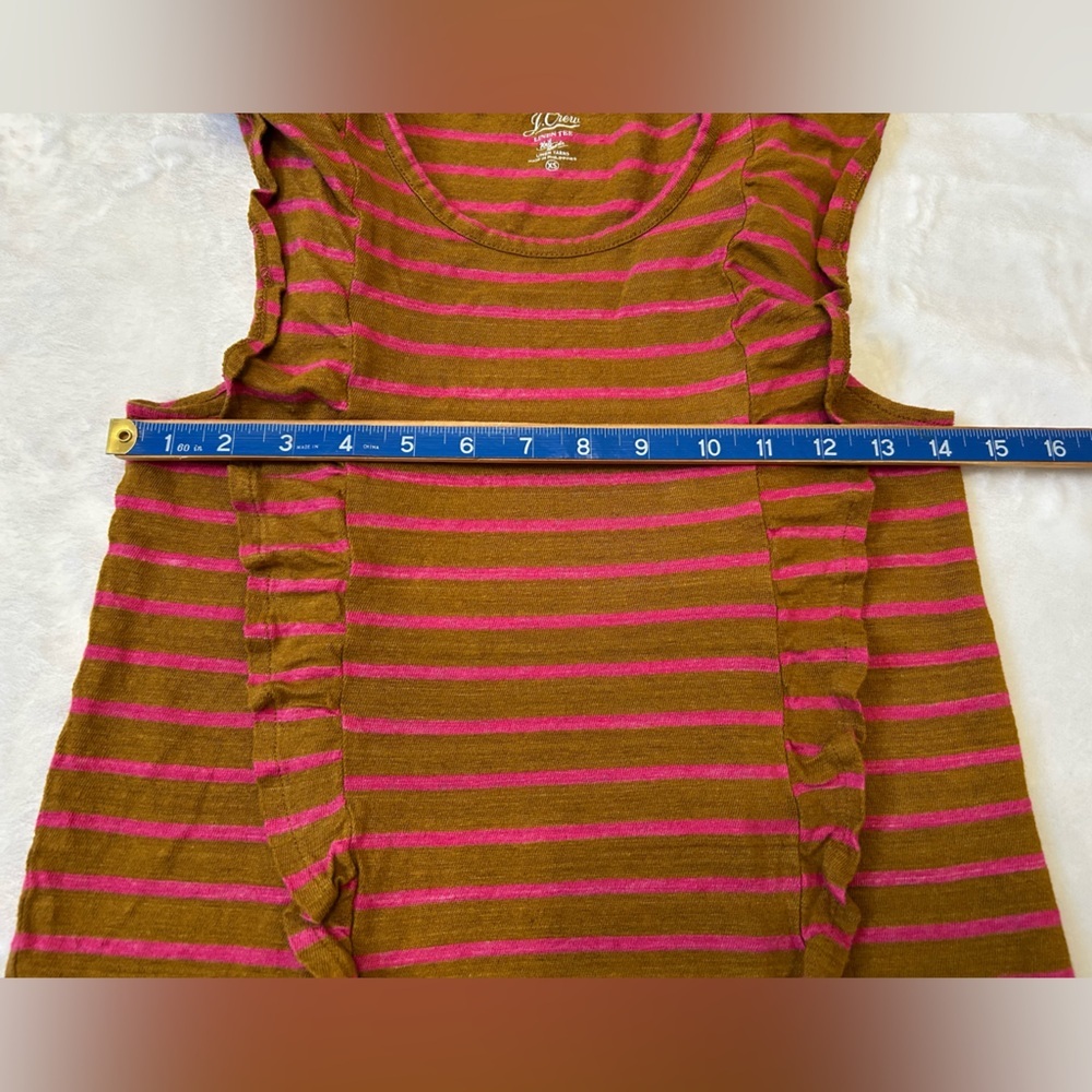 J.Crew Linen Ruffle Sleeve Top | Size XS - Picture 7 of 8